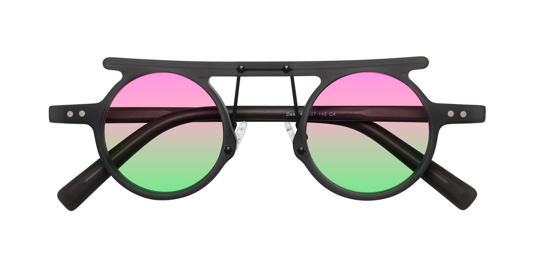 Folded Front of Deer in Matte Gray with Pink / Green Gradient Lenses