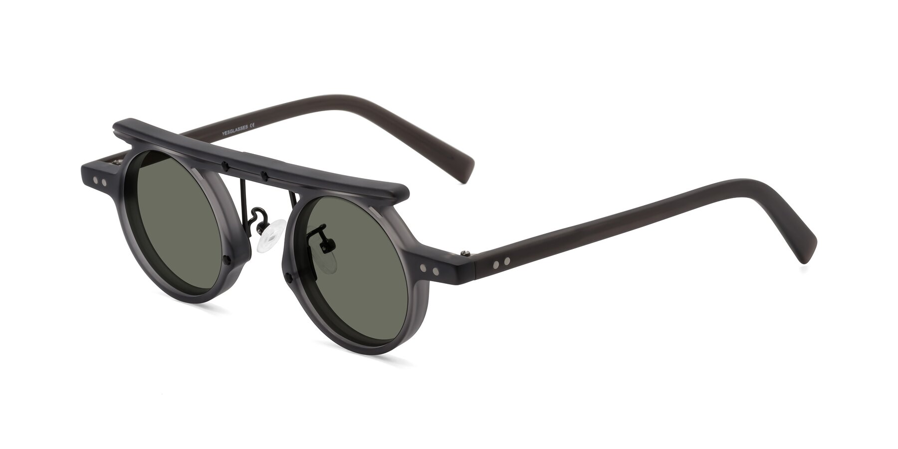 Angle of Deer in Matte Gray with Gray Polarized Lenses