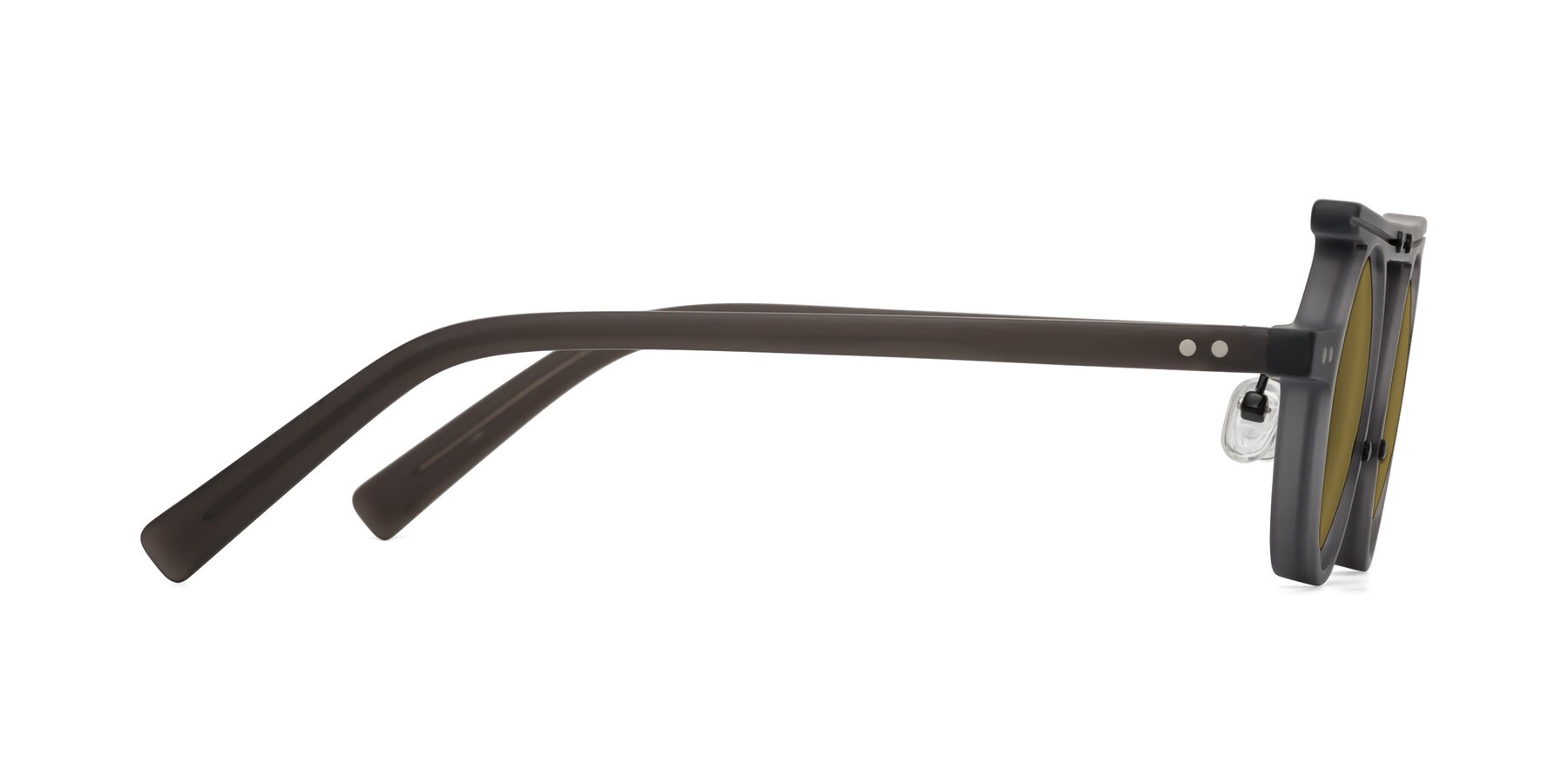 Side of Deer in Matte Gray with Brown Polarized Lenses