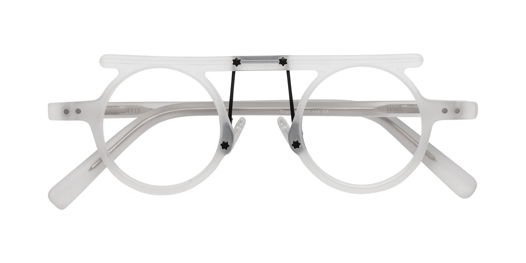 Folded Front of Deer in Matte White with Clear Eyeglass Lenses