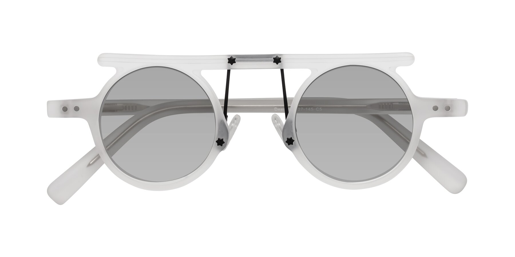 Folded Front of Deer in Matte White with Light Gray Tinted Lenses