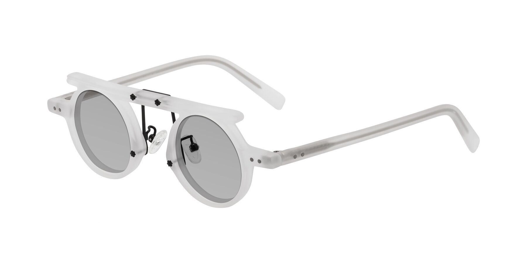 Angle of Deer in Matte White with Light Gray Tinted Lenses