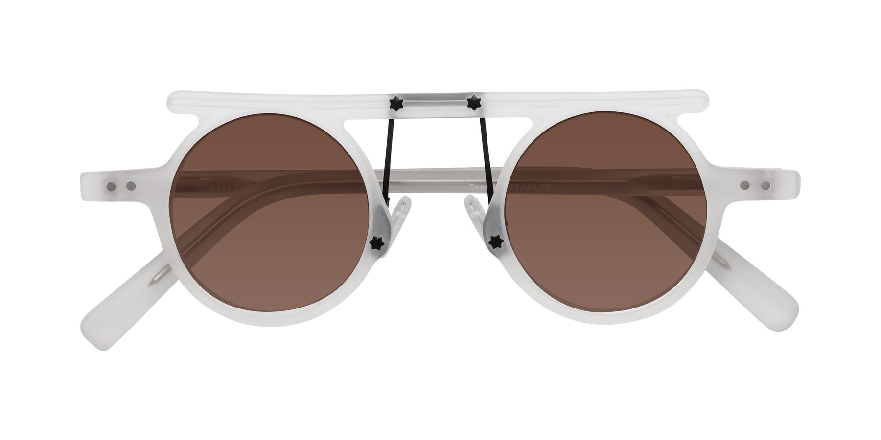 Folded Front of Deer in Matte White with Brown Tinted Lenses