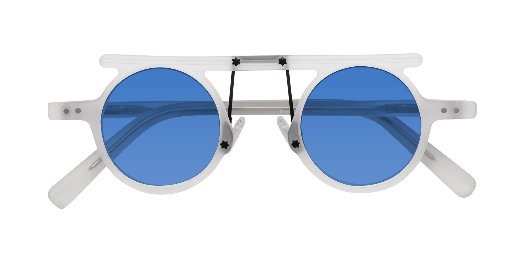 Folded Front of Deer in Matte White with Blue Tinted Lenses