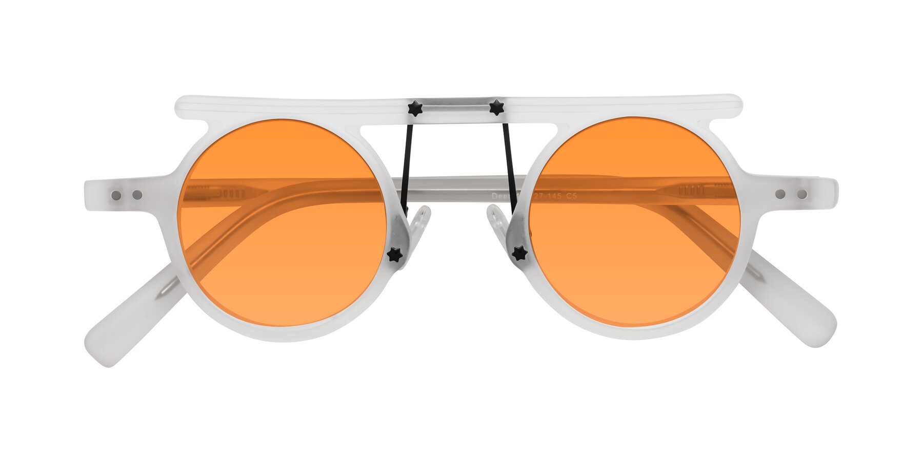 Folded Front of Deer in Matte White with Orange Tinted Lenses