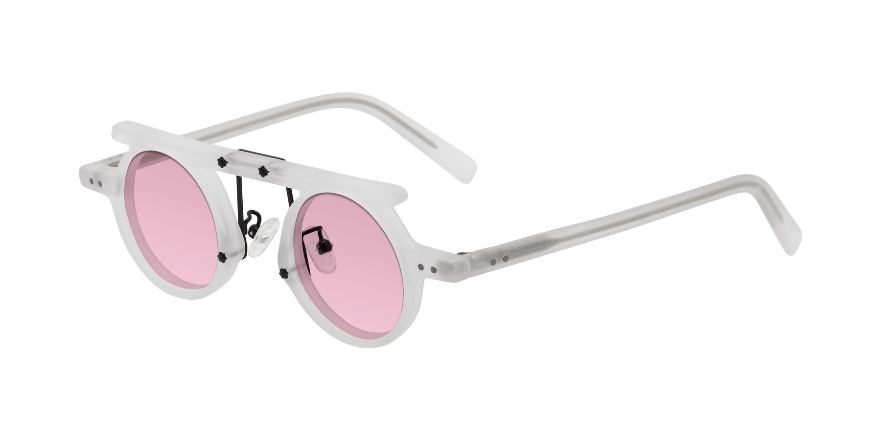 Angle of Deer in Matte White with Light Wine Tinted Lenses