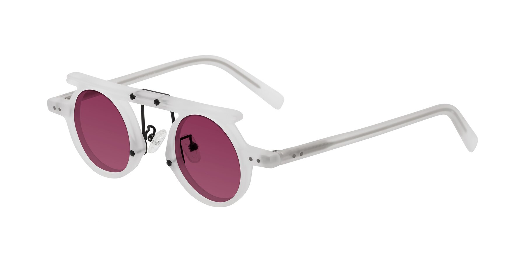 Angle of Deer in Matte White with Wine Tinted Lenses