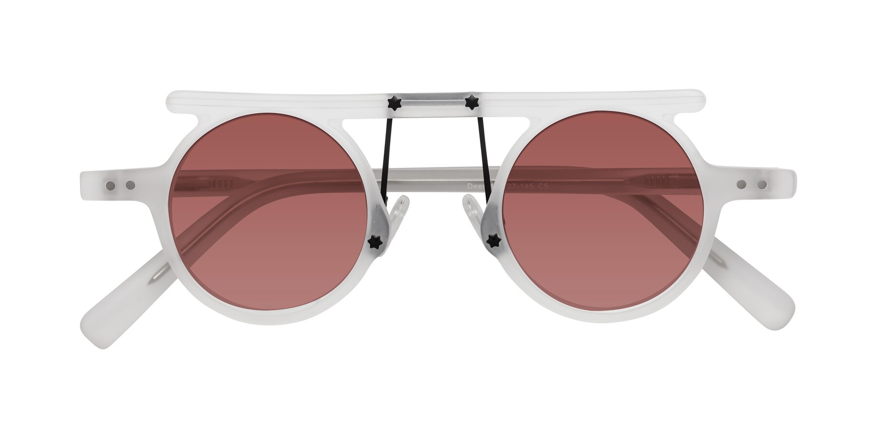 Folded Front of Deer in Matte White with Garnet Tinted Lenses