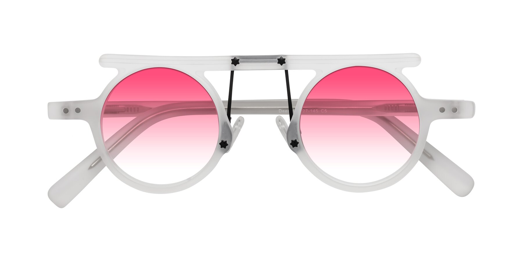 Folded Front of Deer in Matte White with Pink Gradient Lenses