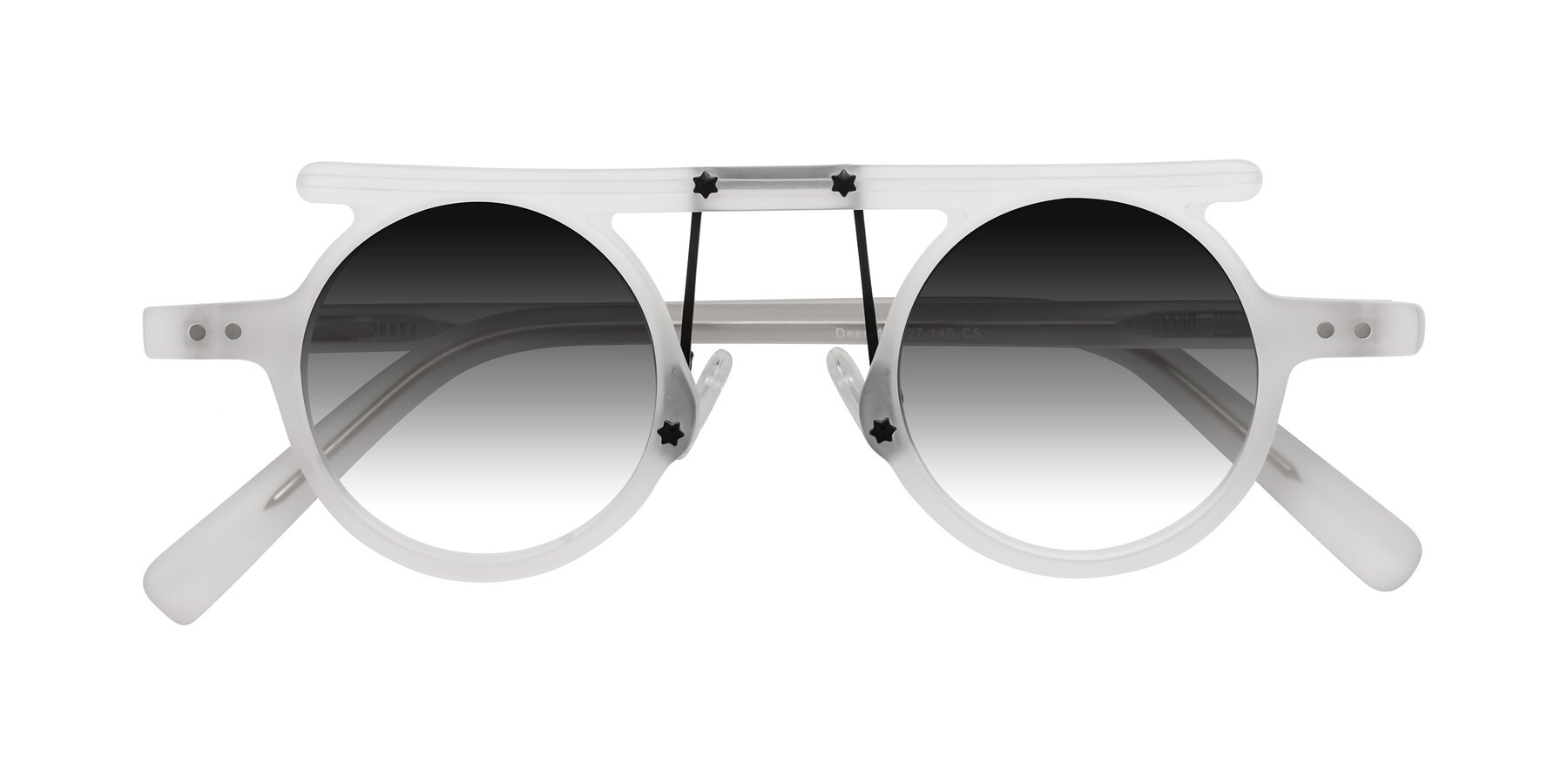 Folded Front of Deer in Matte White with Gray Gradient Lenses