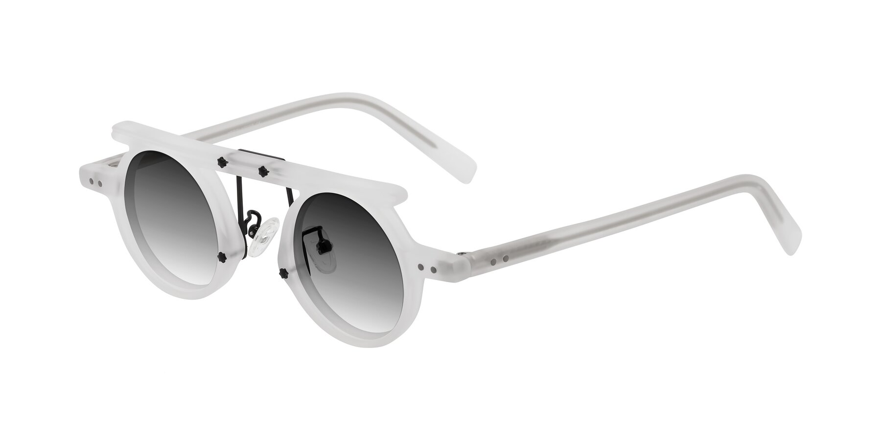 Angle of Deer in Matte White with Gray Gradient Lenses