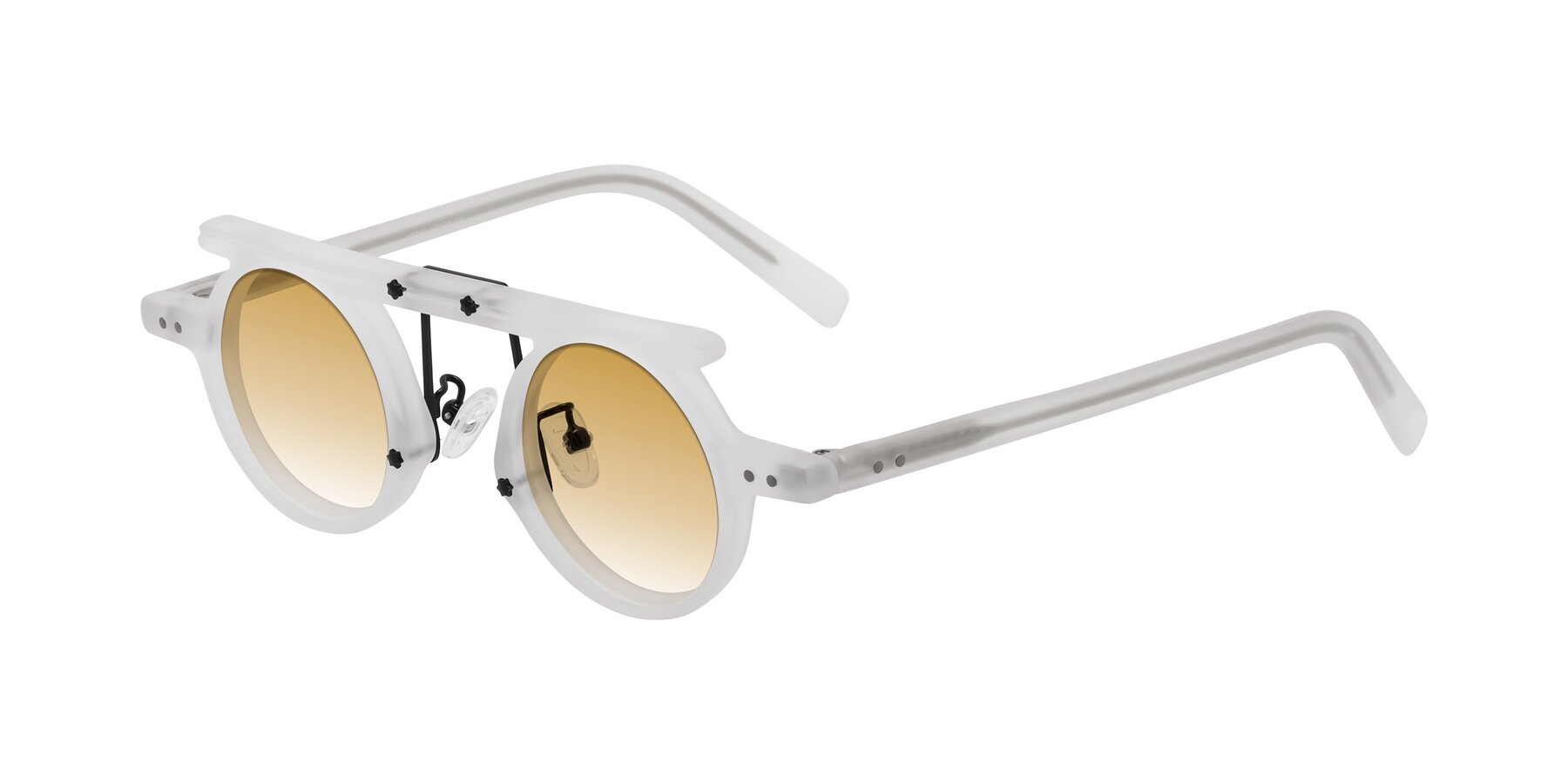 Angle of Deer in Matte White with Champagne Gradient Lenses