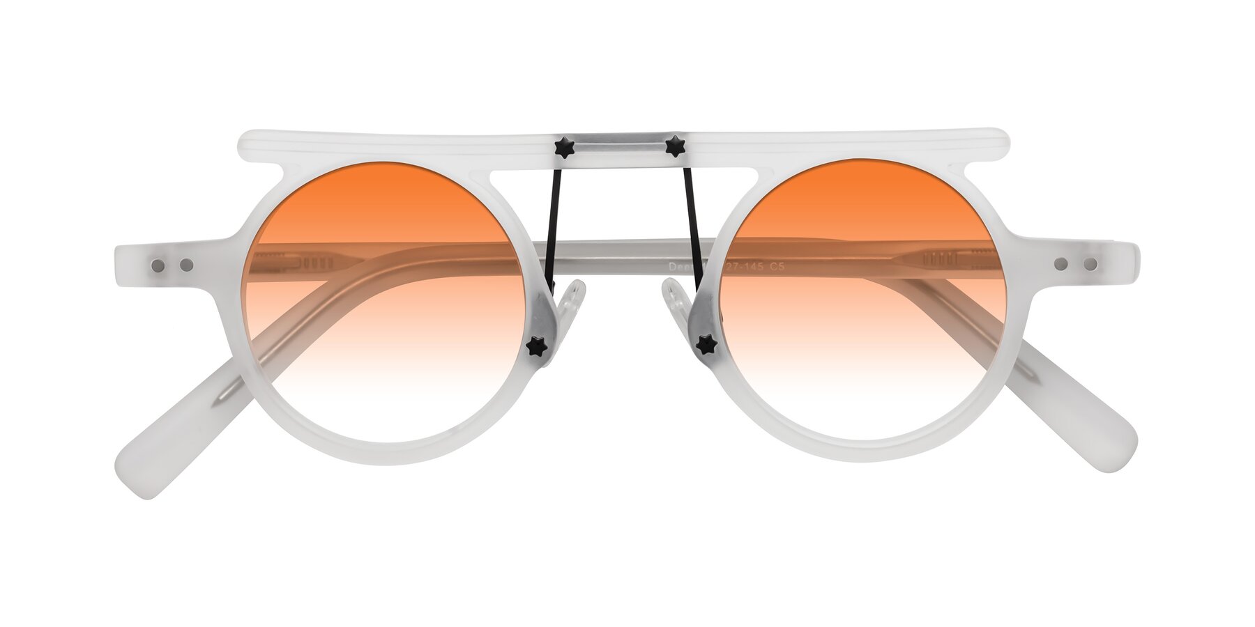 Folded Front of Deer in Matte White with Orange Gradient Lenses