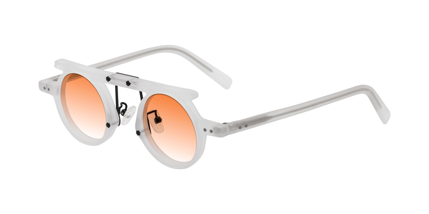 Angle of Deer in Matte White with Orange Gradient Lenses