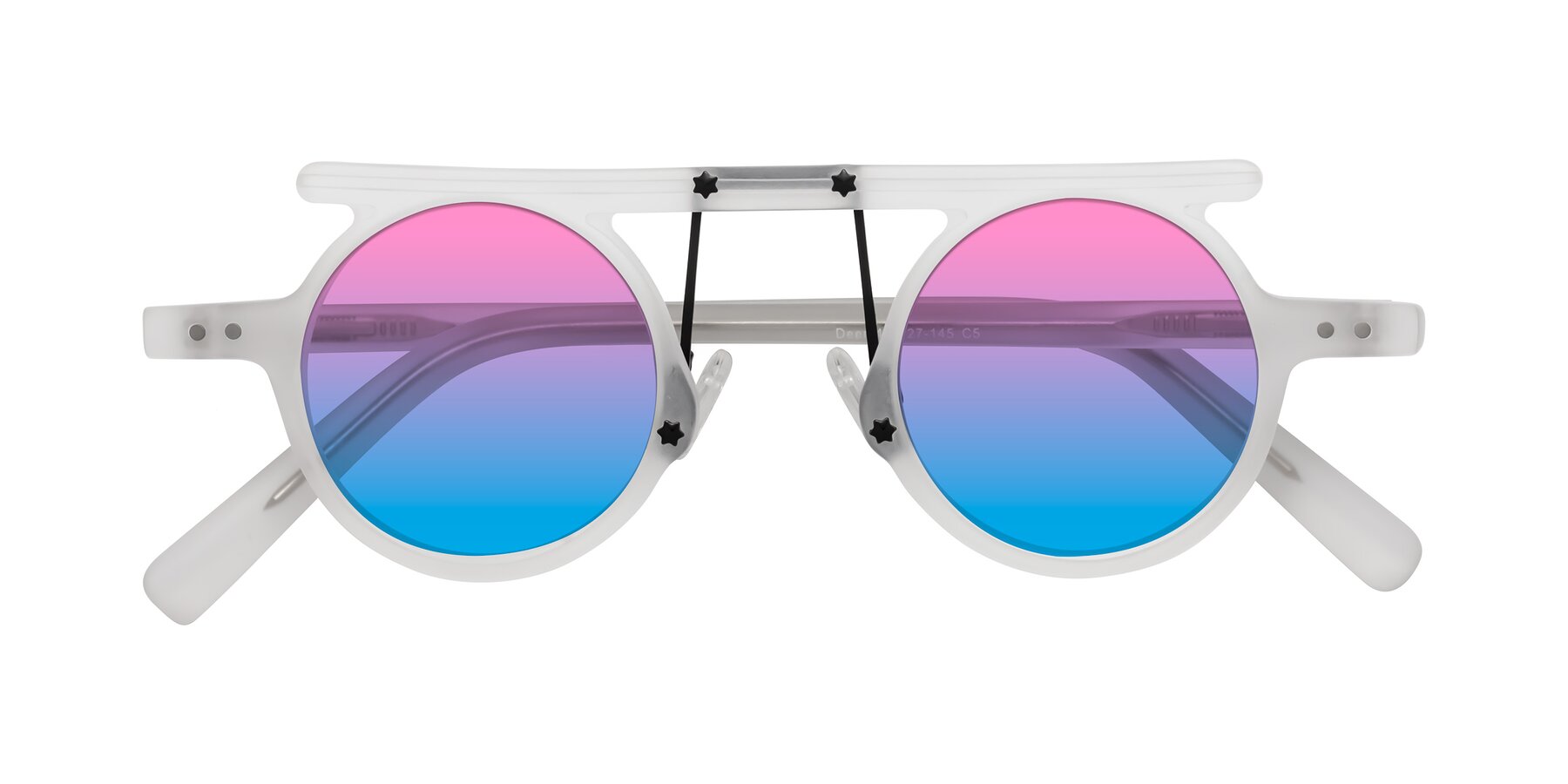 Folded Front of Deer in Matte White with Pink / Blue Gradient Lenses