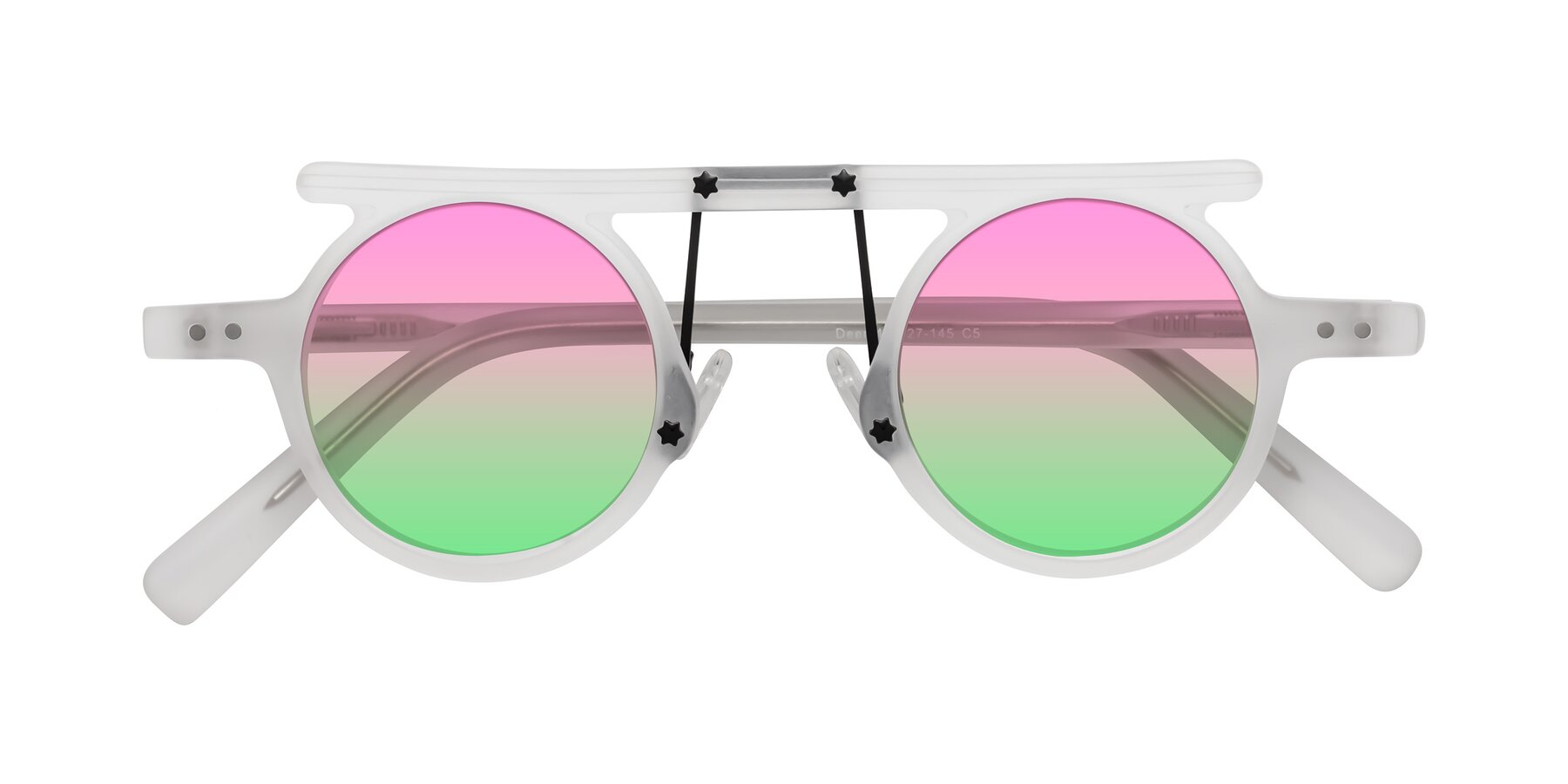 Folded Front of Deer in Matte White with Pink / Green Gradient Lenses