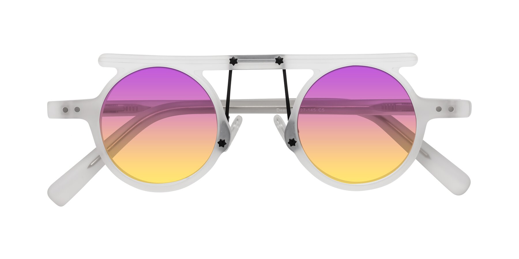 Folded Front of Deer in Matte White with Purple / Yellow Gradient Lenses