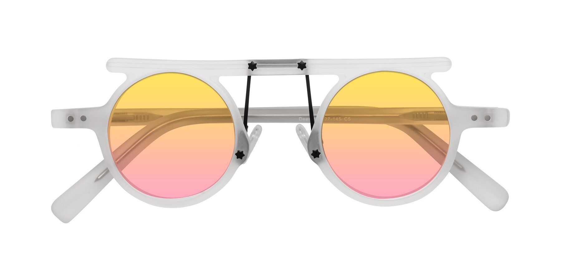 Folded Front of Deer in Matte White with Yellow / Pink Gradient Lenses