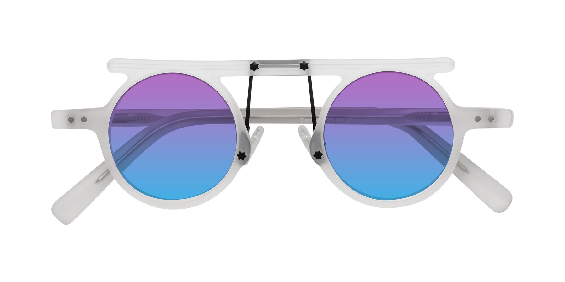 Folded Front of Deer in Matte White with Purple / Blue Gradient Lenses