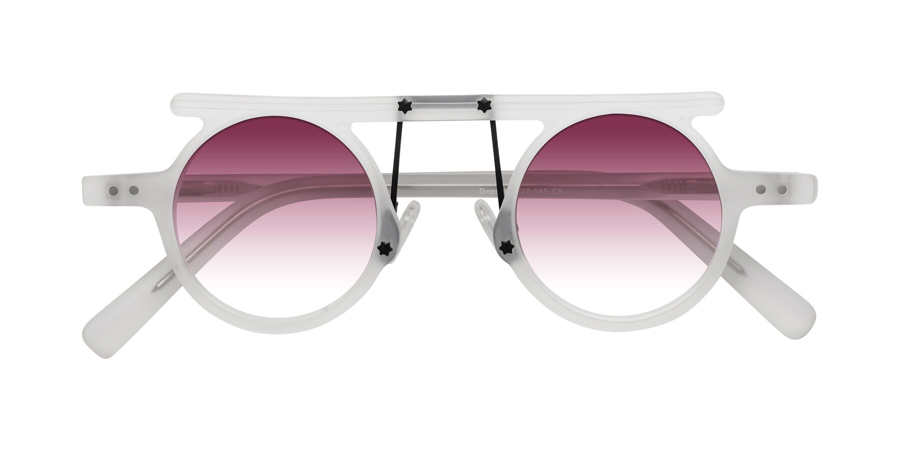 Folded Front of Deer in Matte White with Wine Gradient Lenses