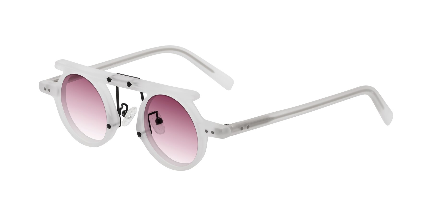 Angle of Deer in Matte White with Wine Gradient Lenses