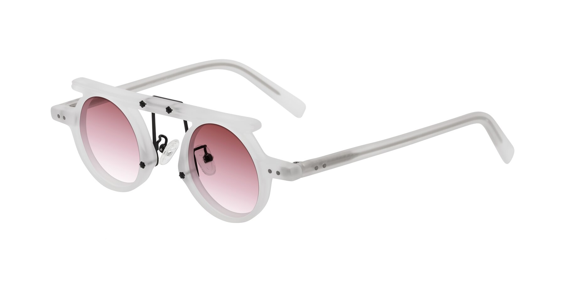 Angle of Deer in Matte White with Garnet Gradient Lenses