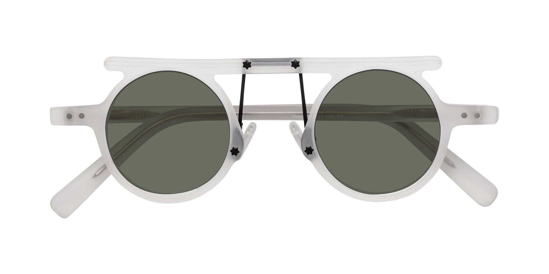 Folded Front of Deer in Matte White with Gray Polarized Lenses