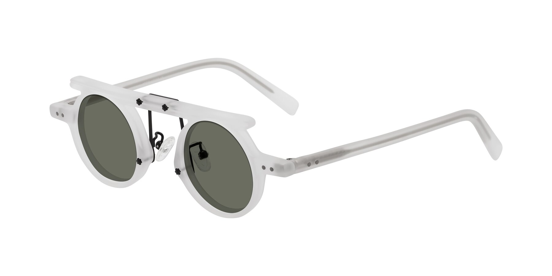 Angle of Deer in Matte White with Gray Polarized Lenses