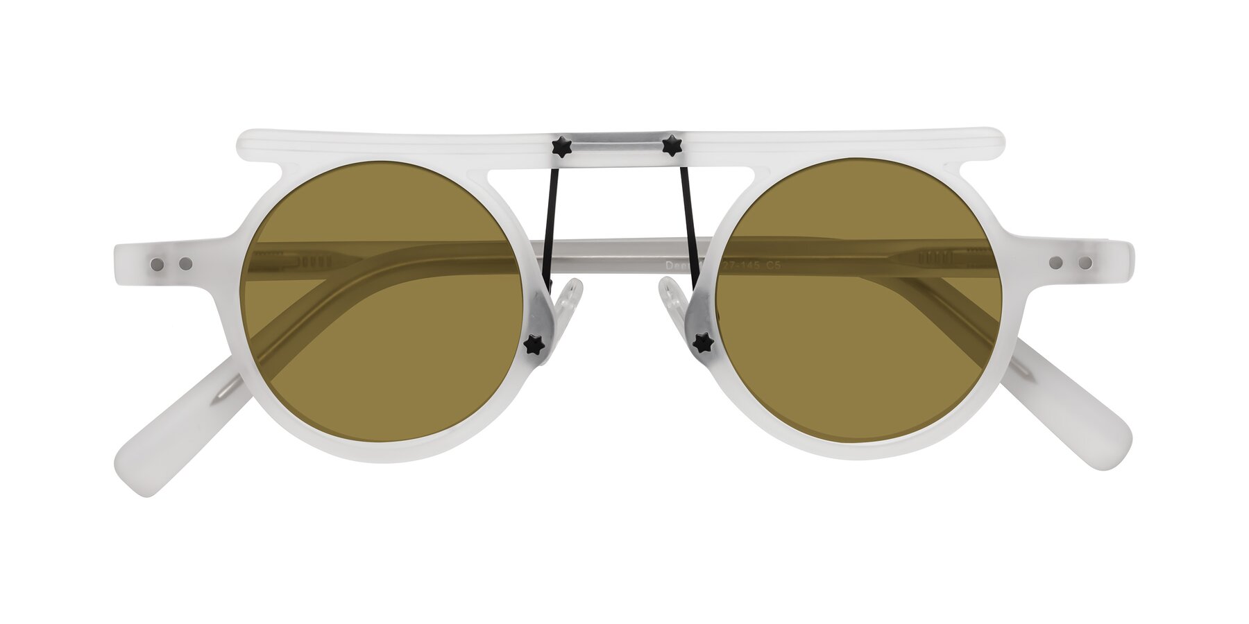 Folded Front of Deer in Matte White with Brown Polarized Lenses