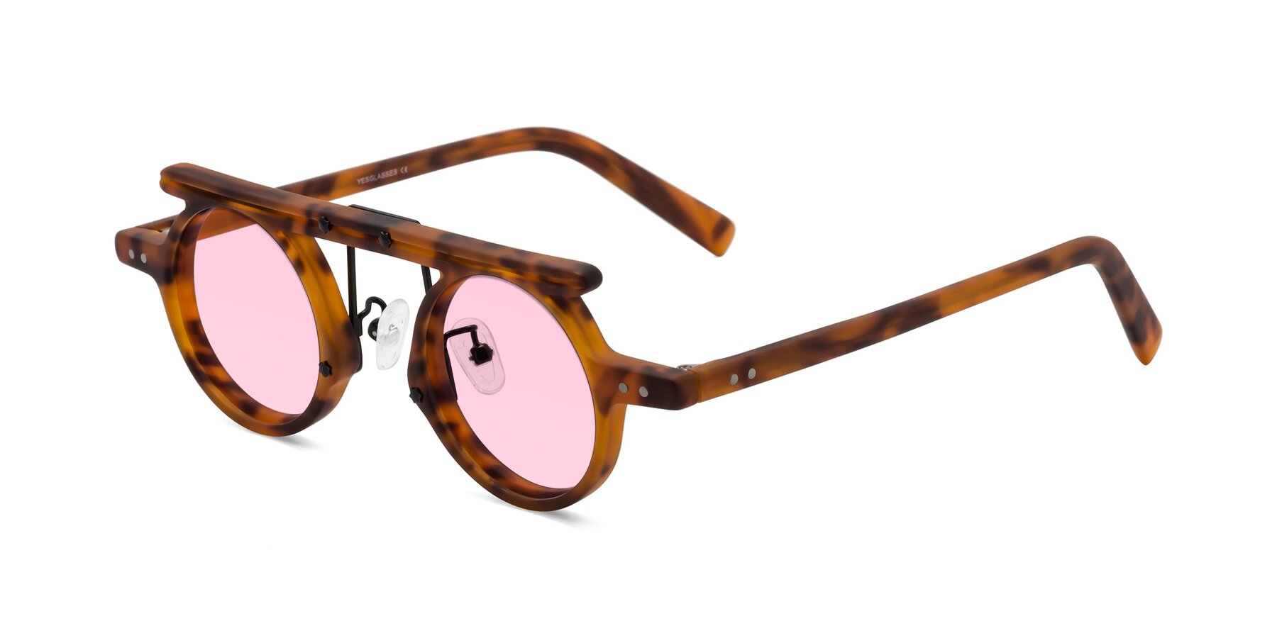 Angle of Deer in Lava Tortoise with Light Pink Tinted Lenses