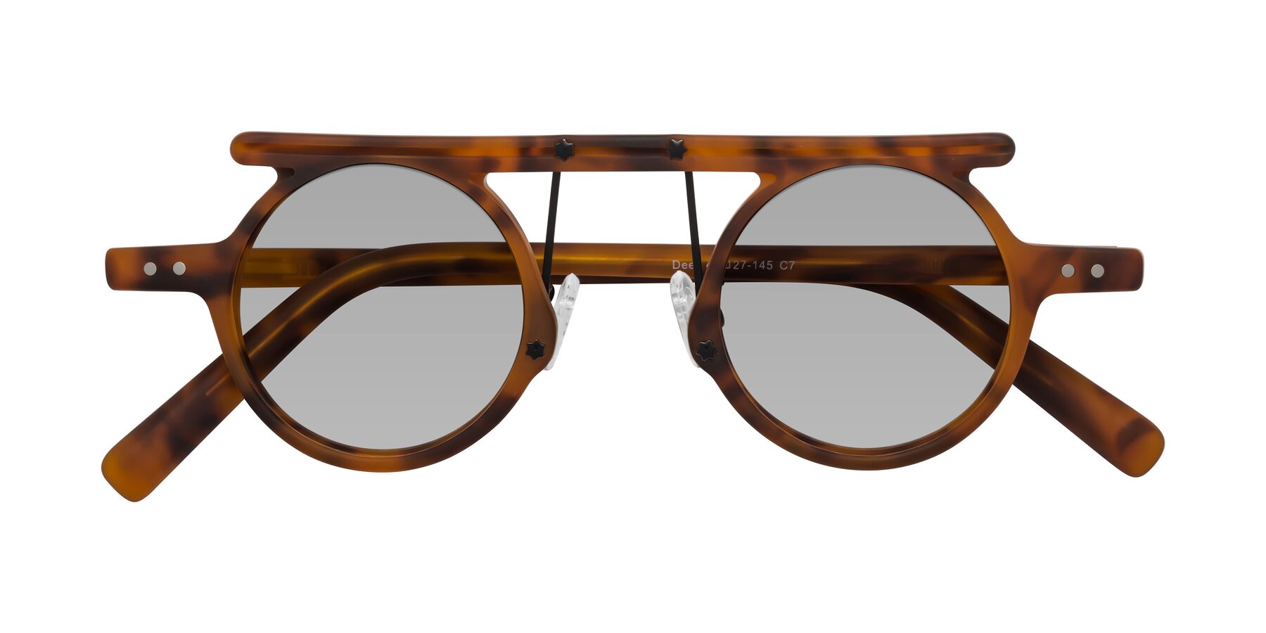 Folded Front of Deer in Lava Tortoise with Light Gray Tinted Lenses