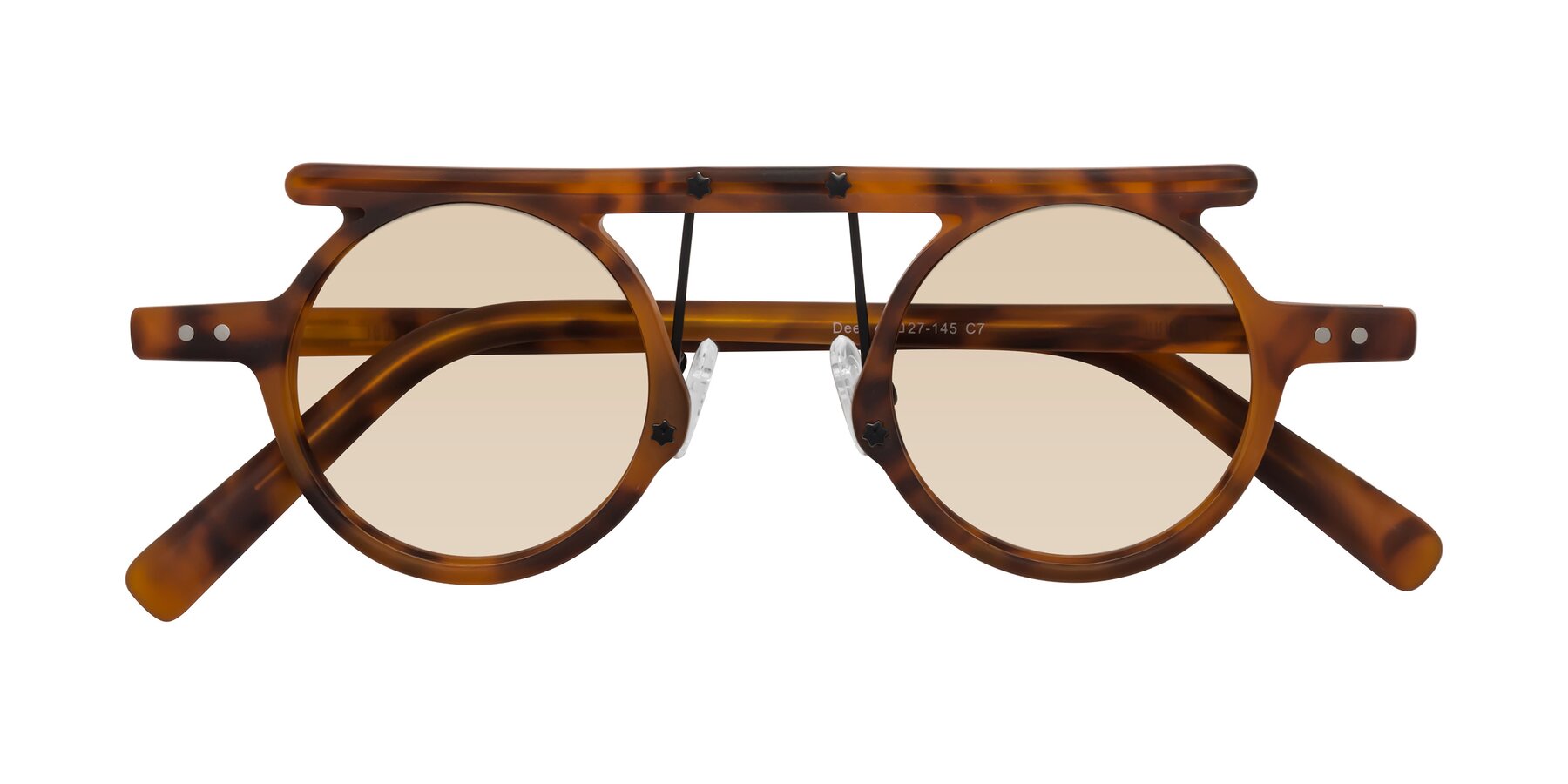 Folded Front of Deer in Lava Tortoise with Light Brown Tinted Lenses