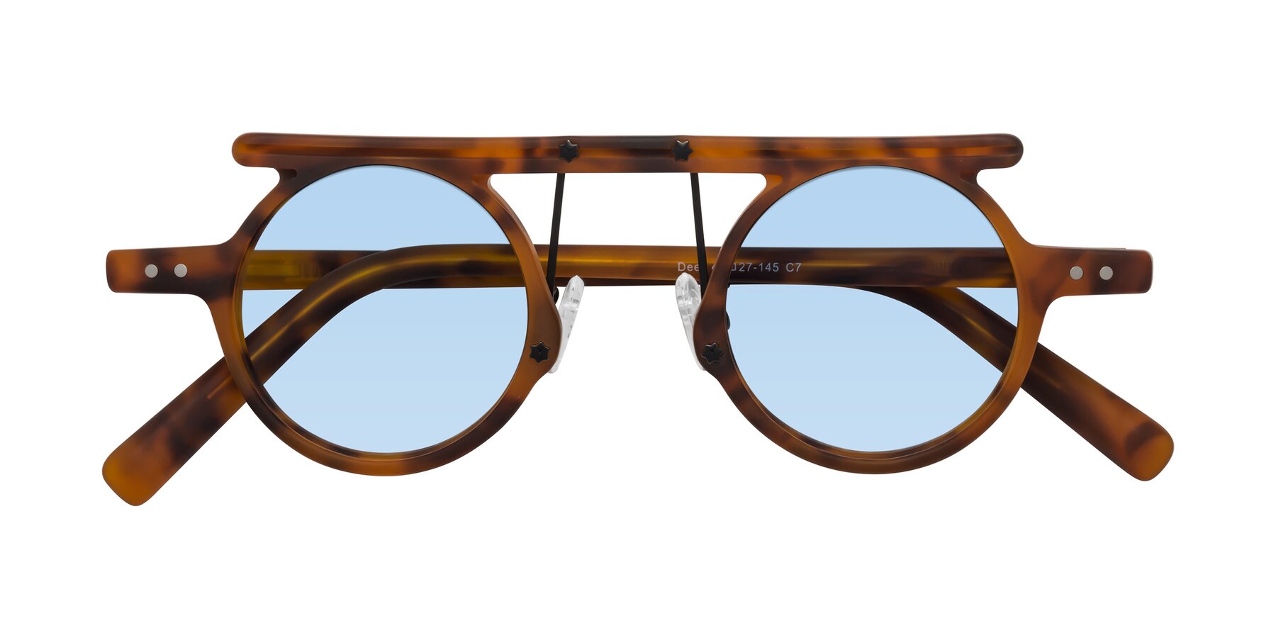 Folded Front of Deer in Lava Tortoise with Light Blue Tinted Lenses