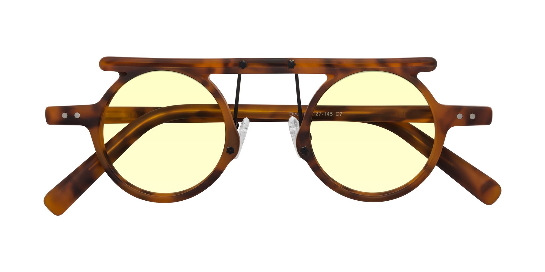 Folded Front of Deer in Lava Tortoise with Light Yellow Tinted Lenses