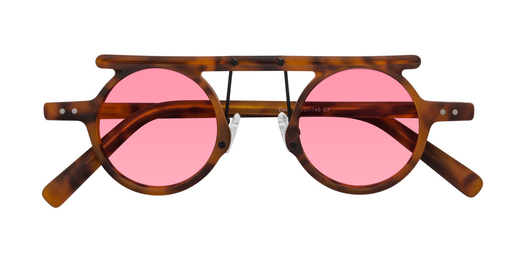 Folded Front of Deer in Lava Tortoise with Pink Tinted Lenses