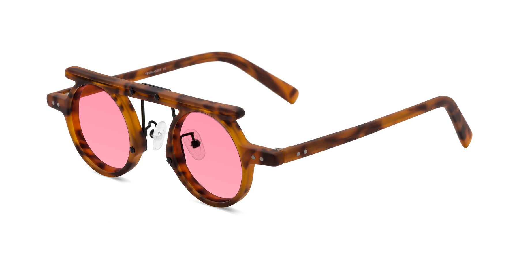 Angle of Deer in Lava Tortoise with Pink Tinted Lenses