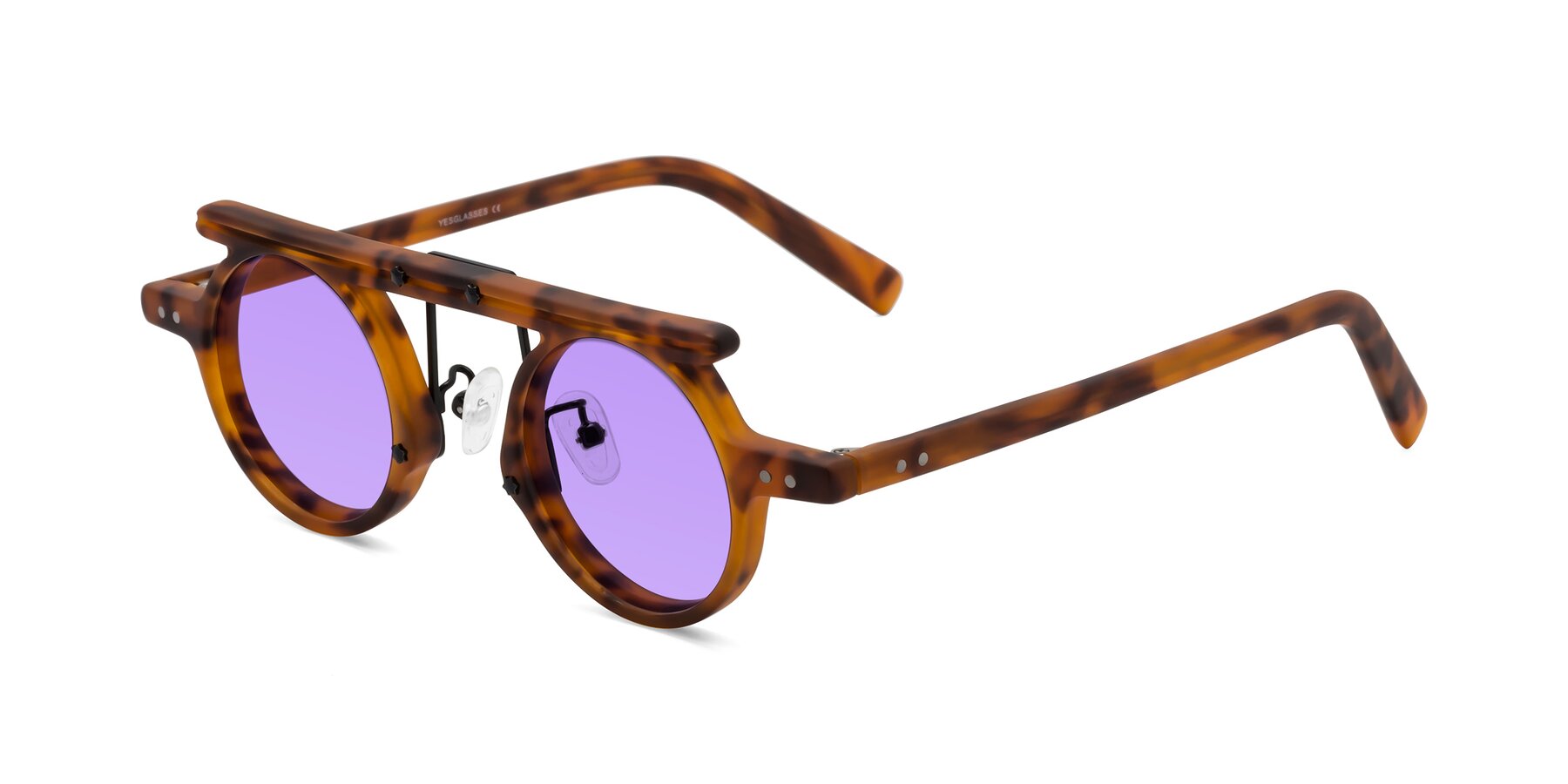 Angle of Deer in Lava Tortoise with Medium Purple Tinted Lenses