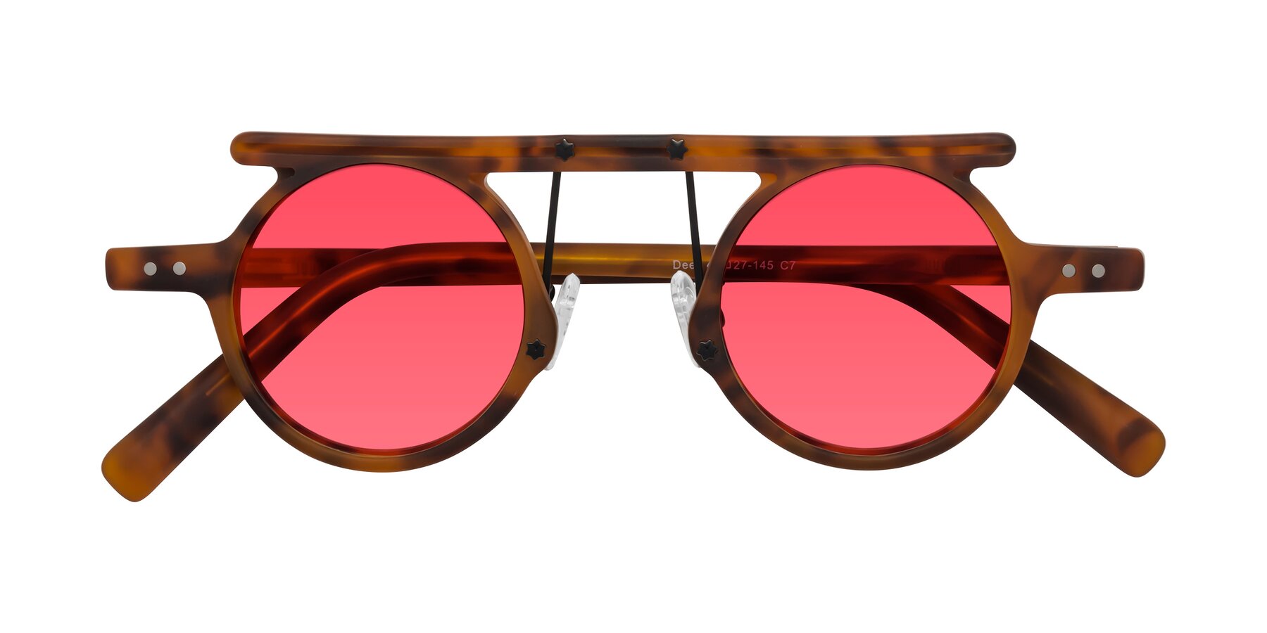 Folded Front of Deer in Lava Tortoise with Red Tinted Lenses