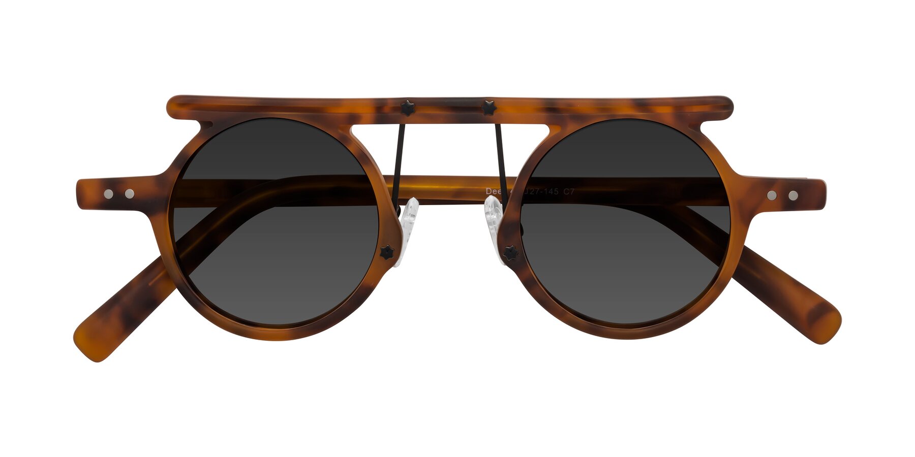 Folded Front of Deer in Lava Tortoise with Gray Tinted Lenses