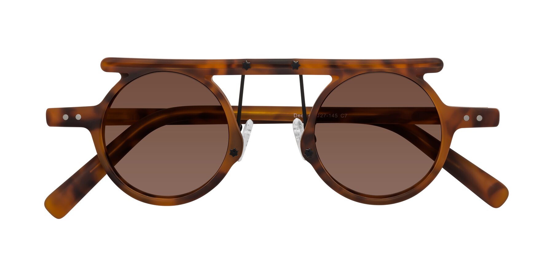 Folded Front of Deer in Lava Tortoise with Brown Tinted Lenses