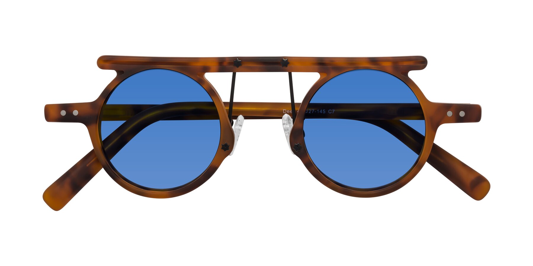 Folded Front of Deer in Lava Tortoise with Blue Tinted Lenses