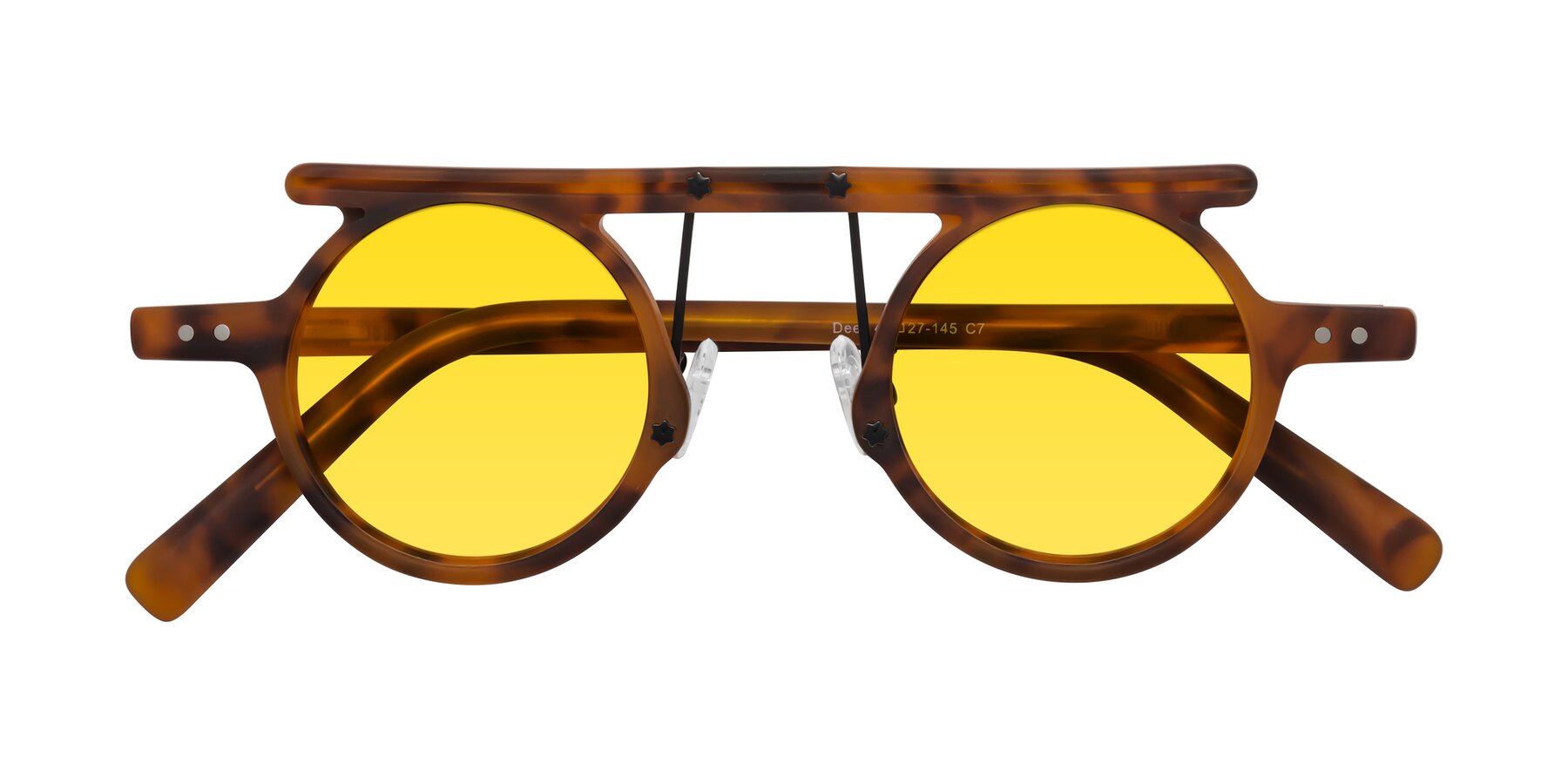 Folded Front of Deer in Lava Tortoise with Yellow Tinted Lenses