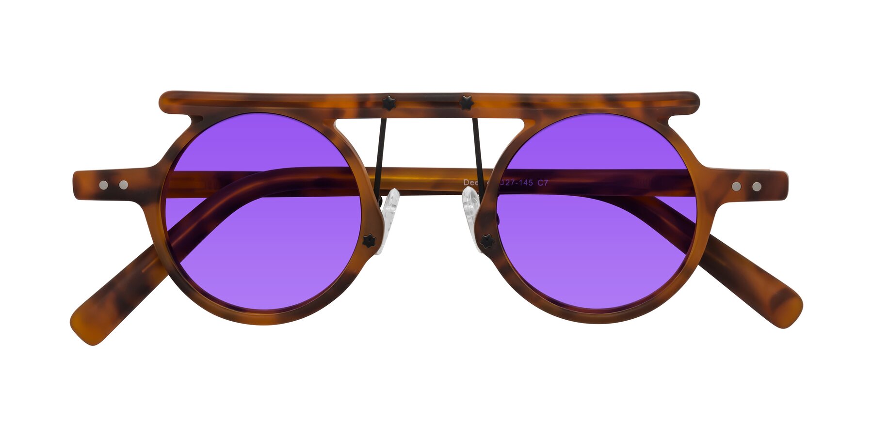 Folded Front of Deer in Lava Tortoise with Purple Tinted Lenses