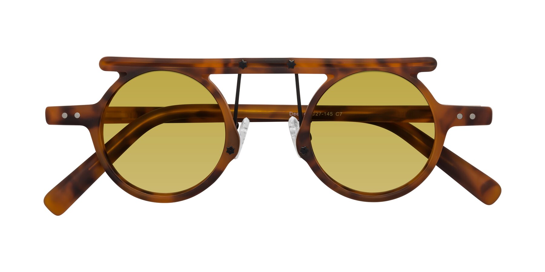 Folded Front of Deer in Lava Tortoise with Champagne Tinted Lenses