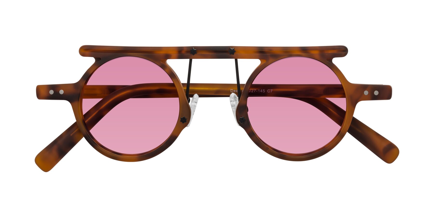 Folded Front of Deer in Lava Tortoise with Medium Wine Tinted Lenses