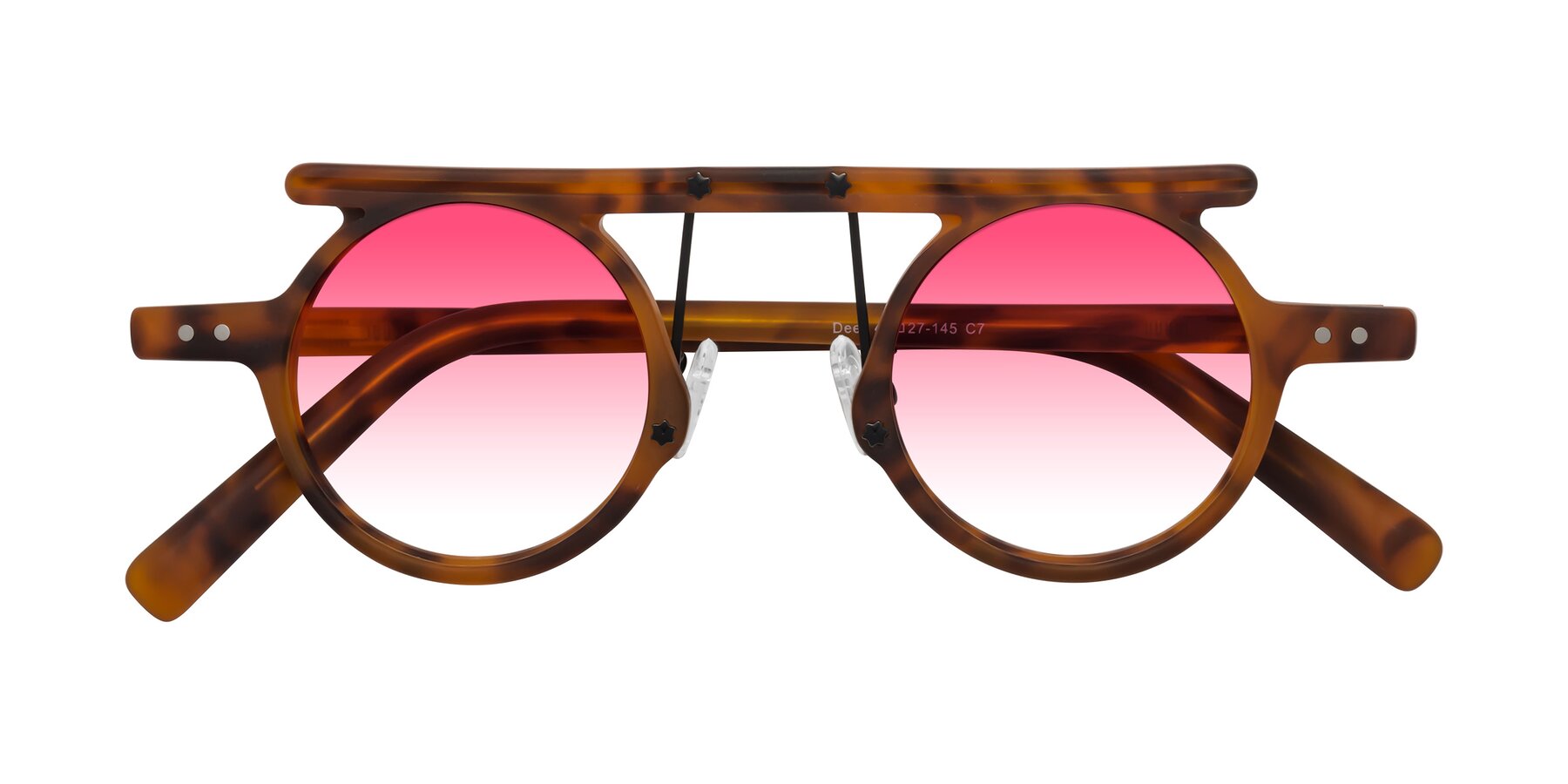 Folded Front of Deer in Lava Tortoise with Pink Gradient Lenses