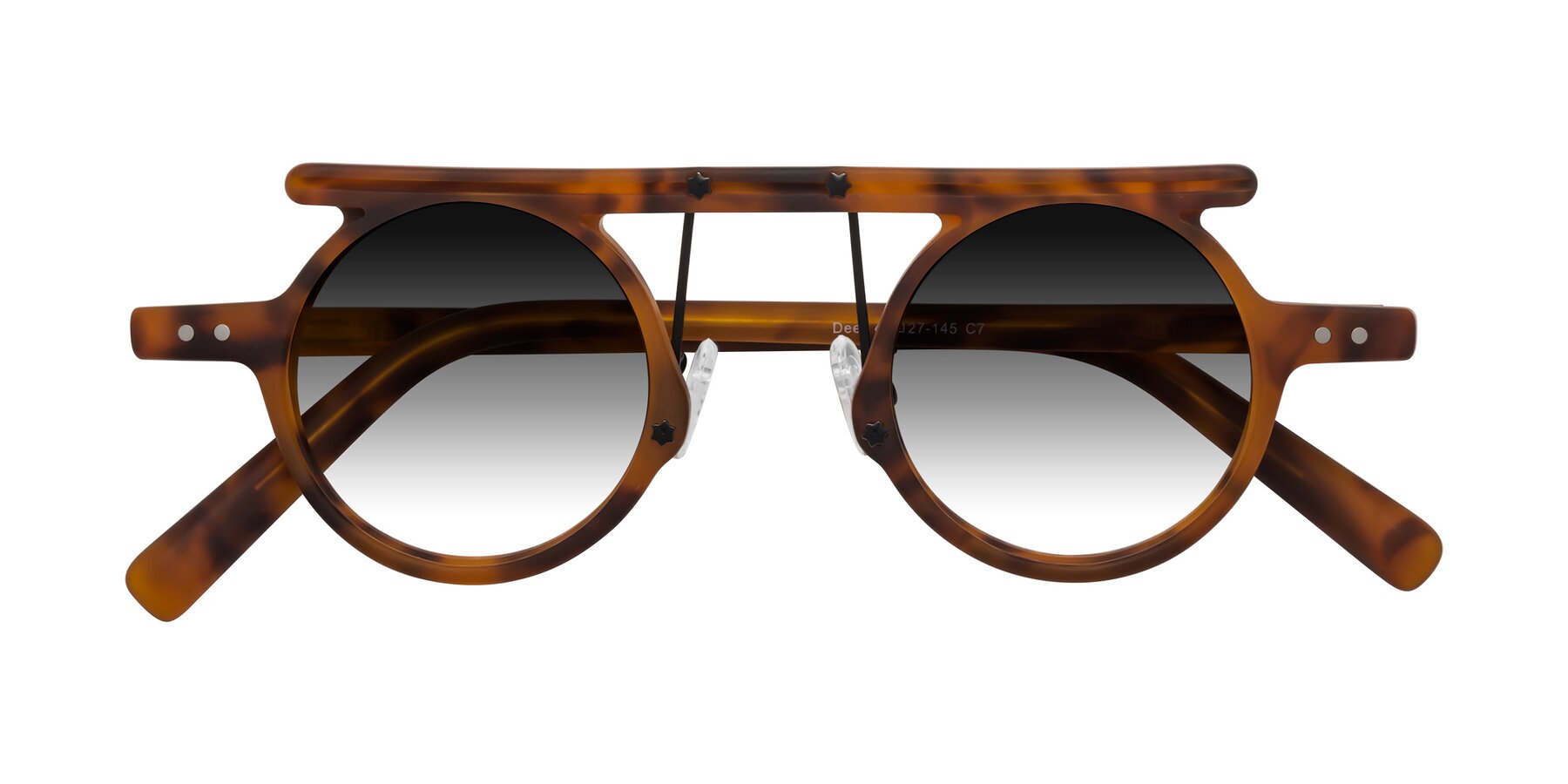 Folded Front of Deer in Lava Tortoise with Gray Gradient Lenses