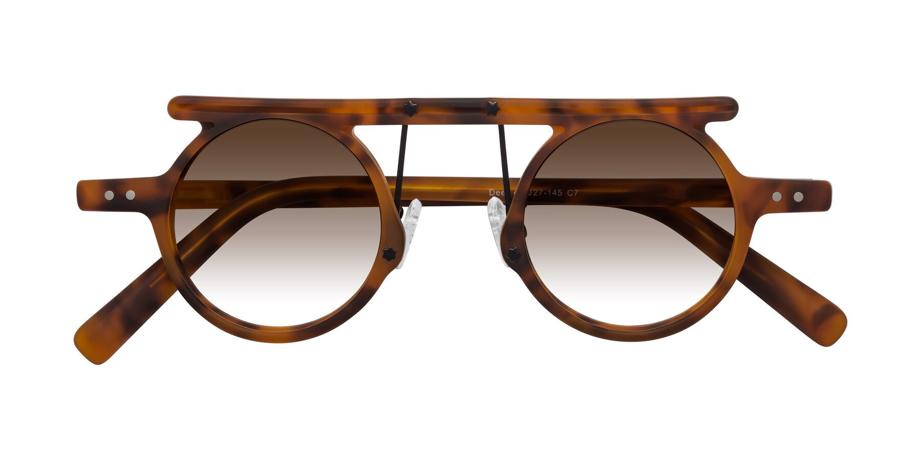 Folded Front of Deer in Lava Tortoise with Brown Gradient Lenses