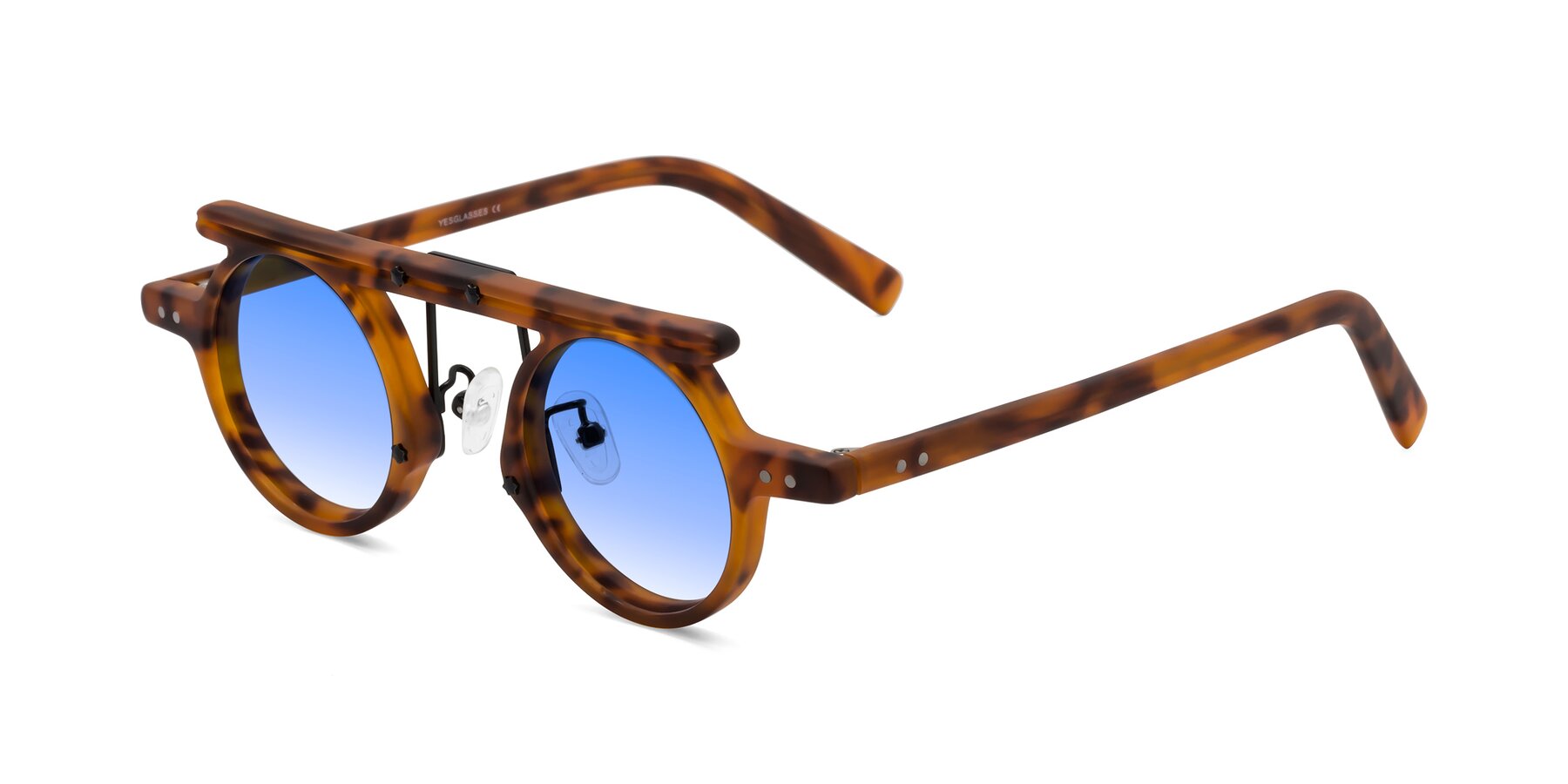 Angle of Deer in Lava Tortoise with Blue Gradient Lenses