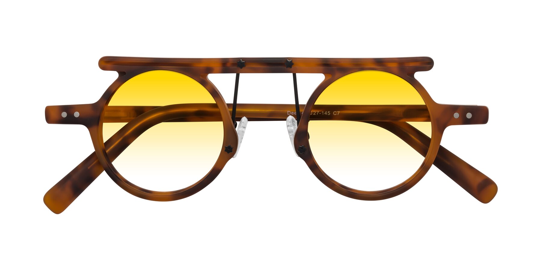 Folded Front of Deer in Lava Tortoise with Yellow Gradient Lenses